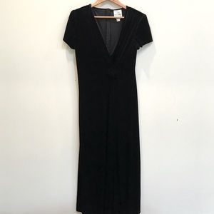Joseph Ribkoff Vintage Black Velvet Maxi Dress (10)